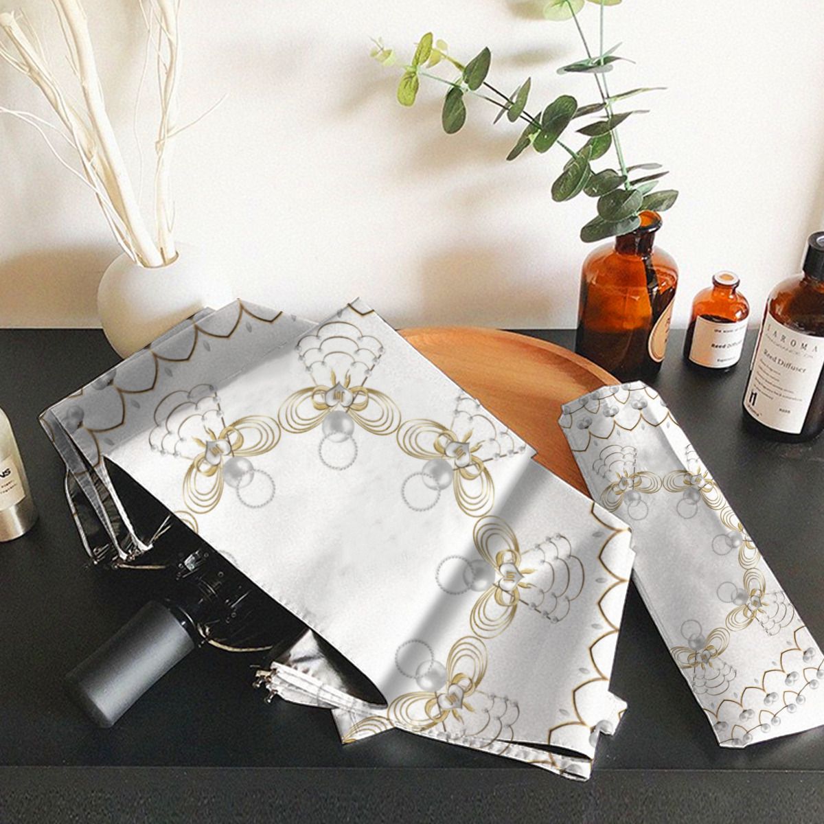 Pearl Christmas Angel Of Joy Circle Custom Brushed Polyester Umbrella No.CWKOWP