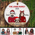 Christmas Couple And Dogs Personalized Circle Ornament