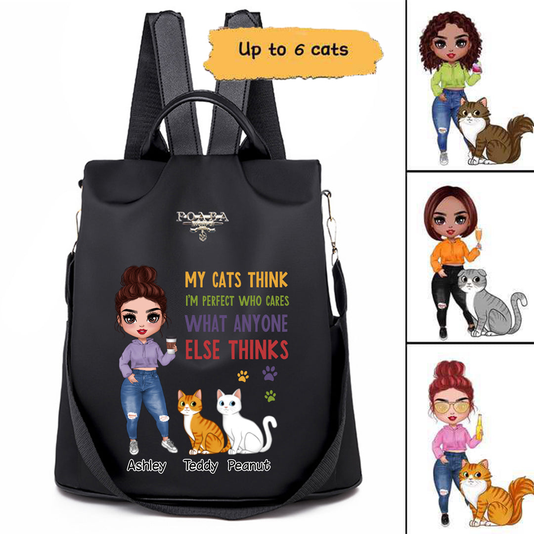 Colorful My Cats Think I‘m Perfect Personalized Backpack