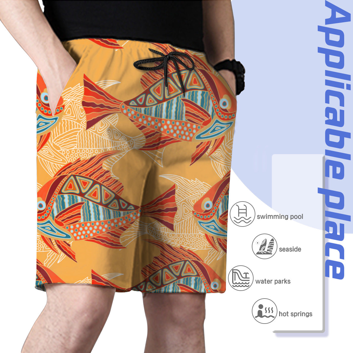 Fish 02 Men's Swim Trunks No.D6AGDP