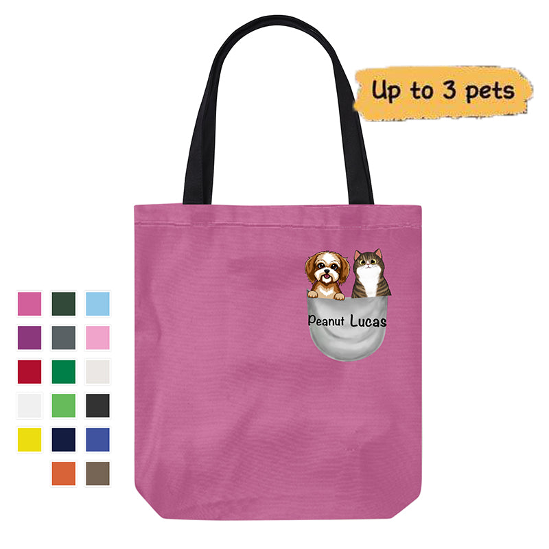 Dog Cat Pocket Personalized Canvas Bag