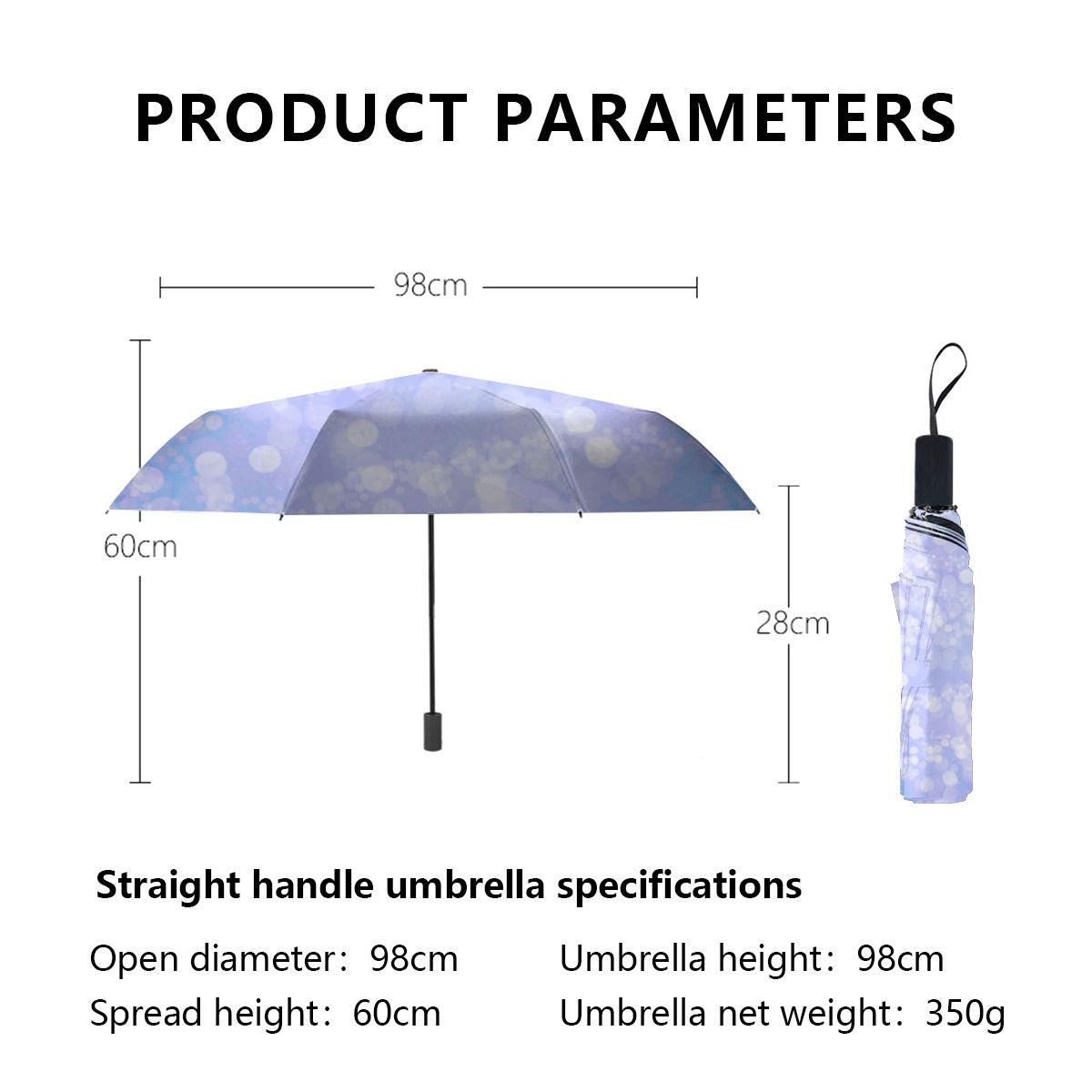Blue Bokeh Fleece Umbrella No.DQYVSP