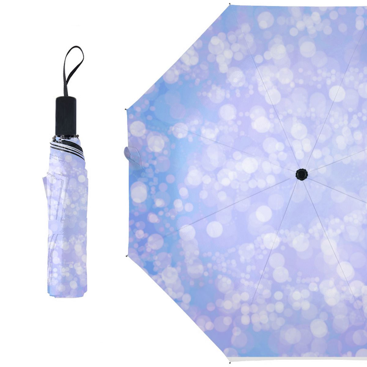 Blue Bokeh Fleece Umbrella No.DQYVSP