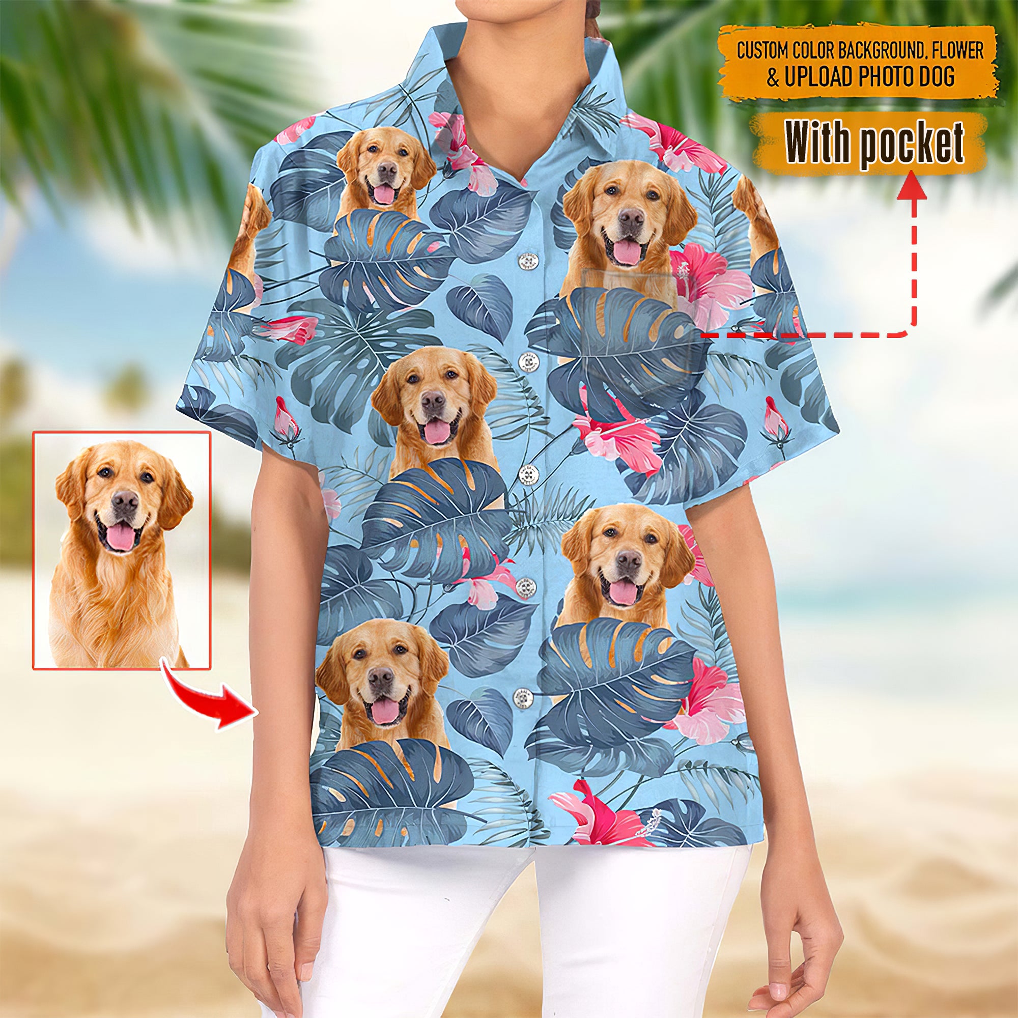 Upload Photo Dog Woman's Hawaiian Shirt