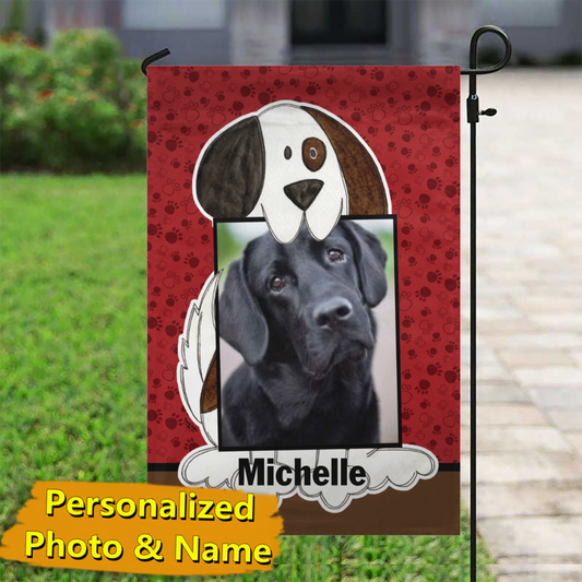 Doggie Photo – Personalized Photo & Name – Garden Flag & House Flag