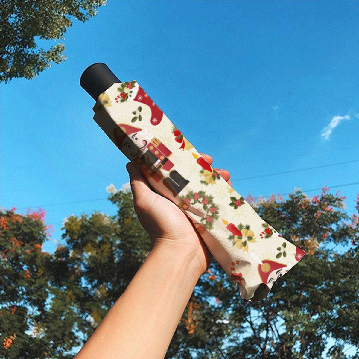 Red And Gold Nutcracker Fleece Umbrella No.E2R874