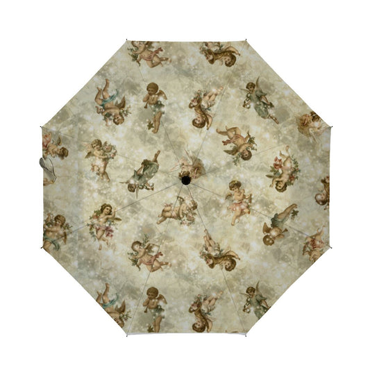 Vintage Angels Glittering Gold Id136 Brushed Polyester Umbrella No.FAV2GD