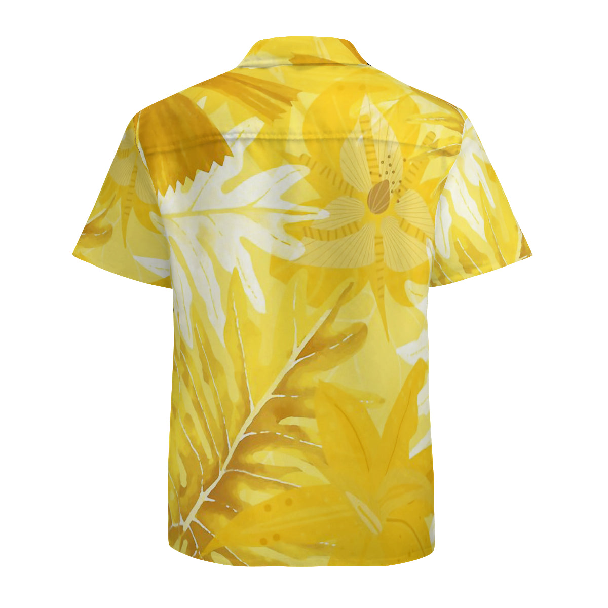 Yellow Tropical Foliage Jungle Graphic Hawaiian Shirts No.FGGIFI