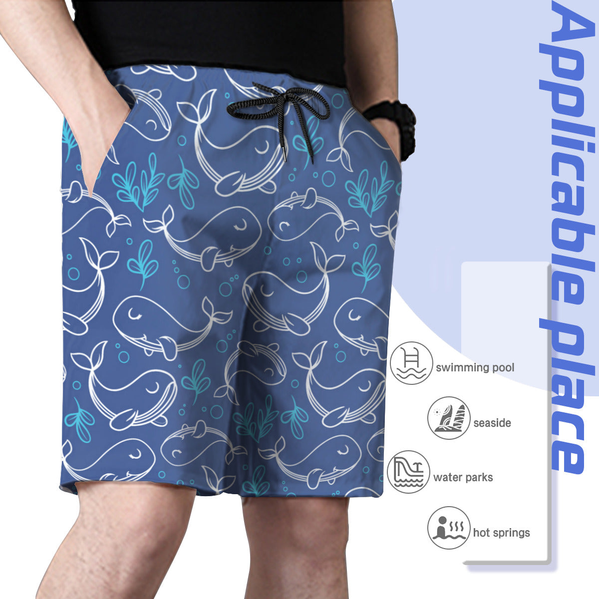 Cute Whale 2 Men's Swim Trunks No.FX3ACD