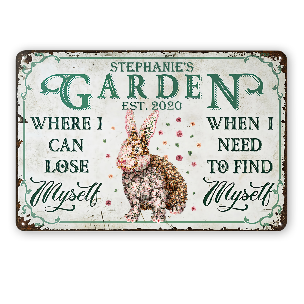 Floral Art Where I Can Lose Myself Gardening - Outdoor Decor - Personalized Custom Classic Metal Signs