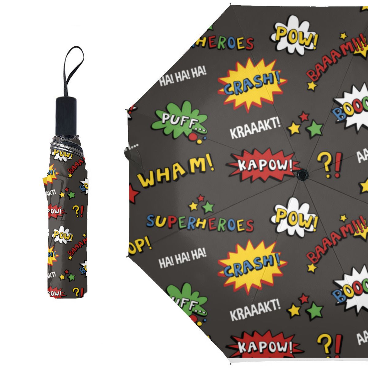 Superhero Colorful Fun Pattern Fleece Umbrella No.GORX47