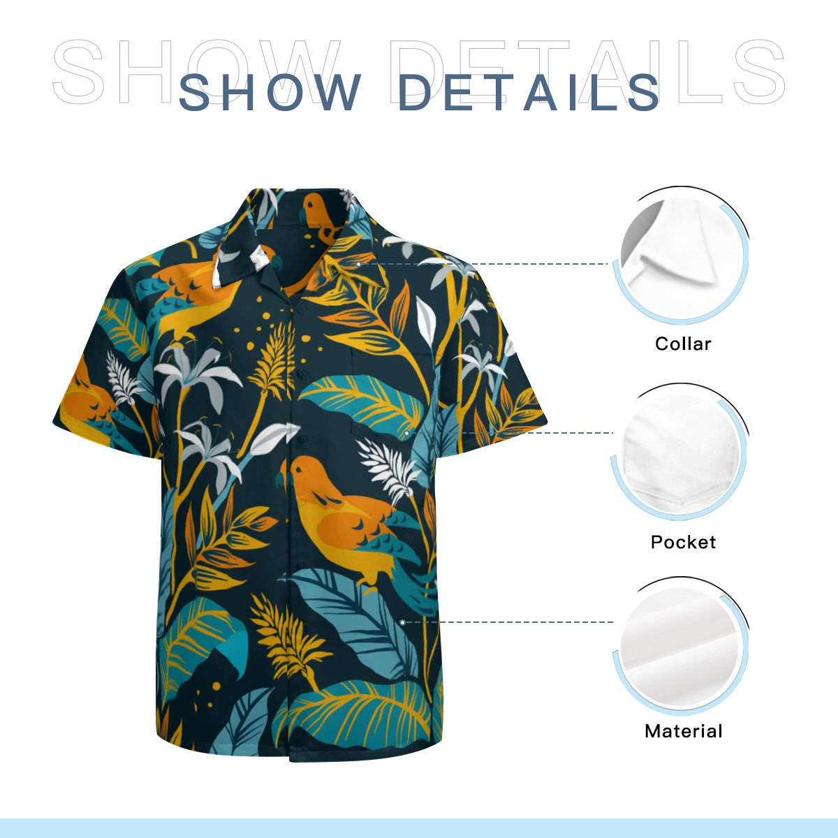 Tropical Leaves 013 Hawaiian Shirts No.GW5WEJ
