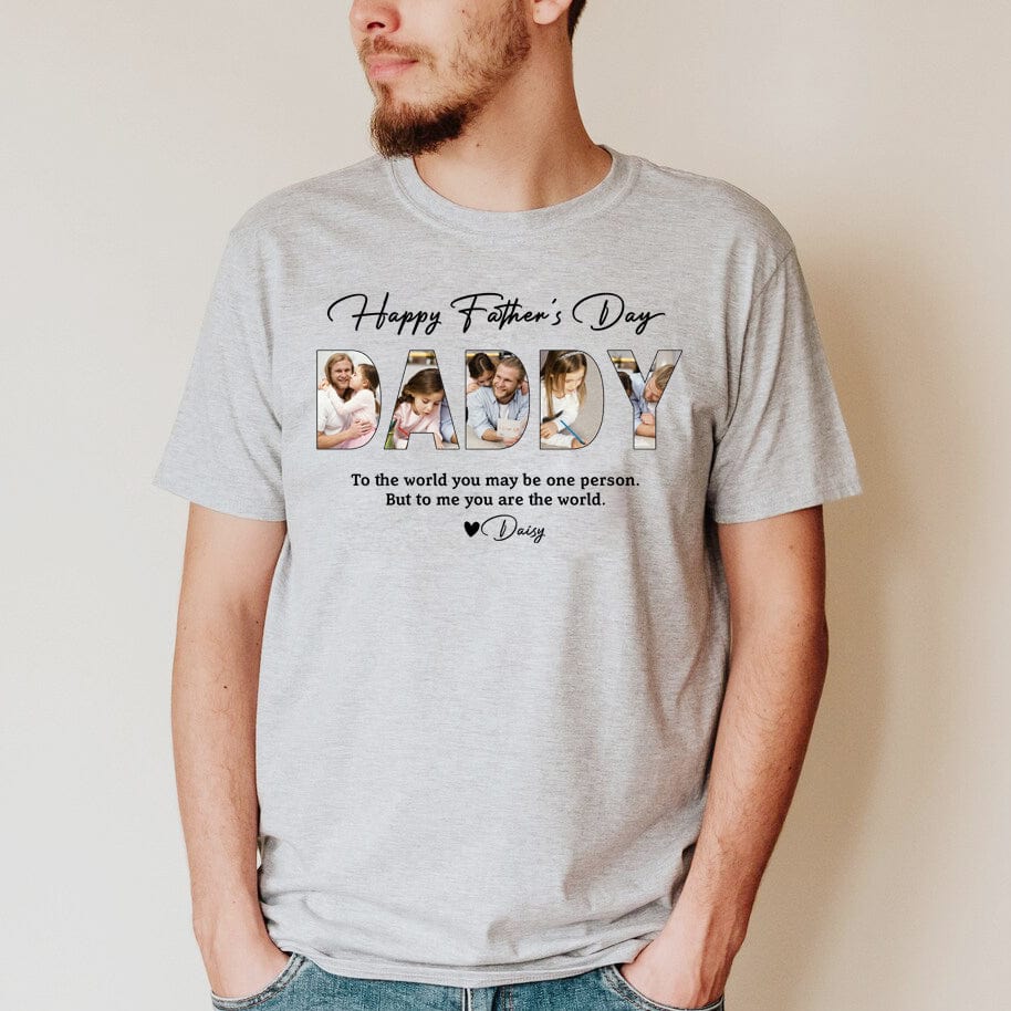 Upload Photo Happy Father's Day, Personalized Family Classic Tee