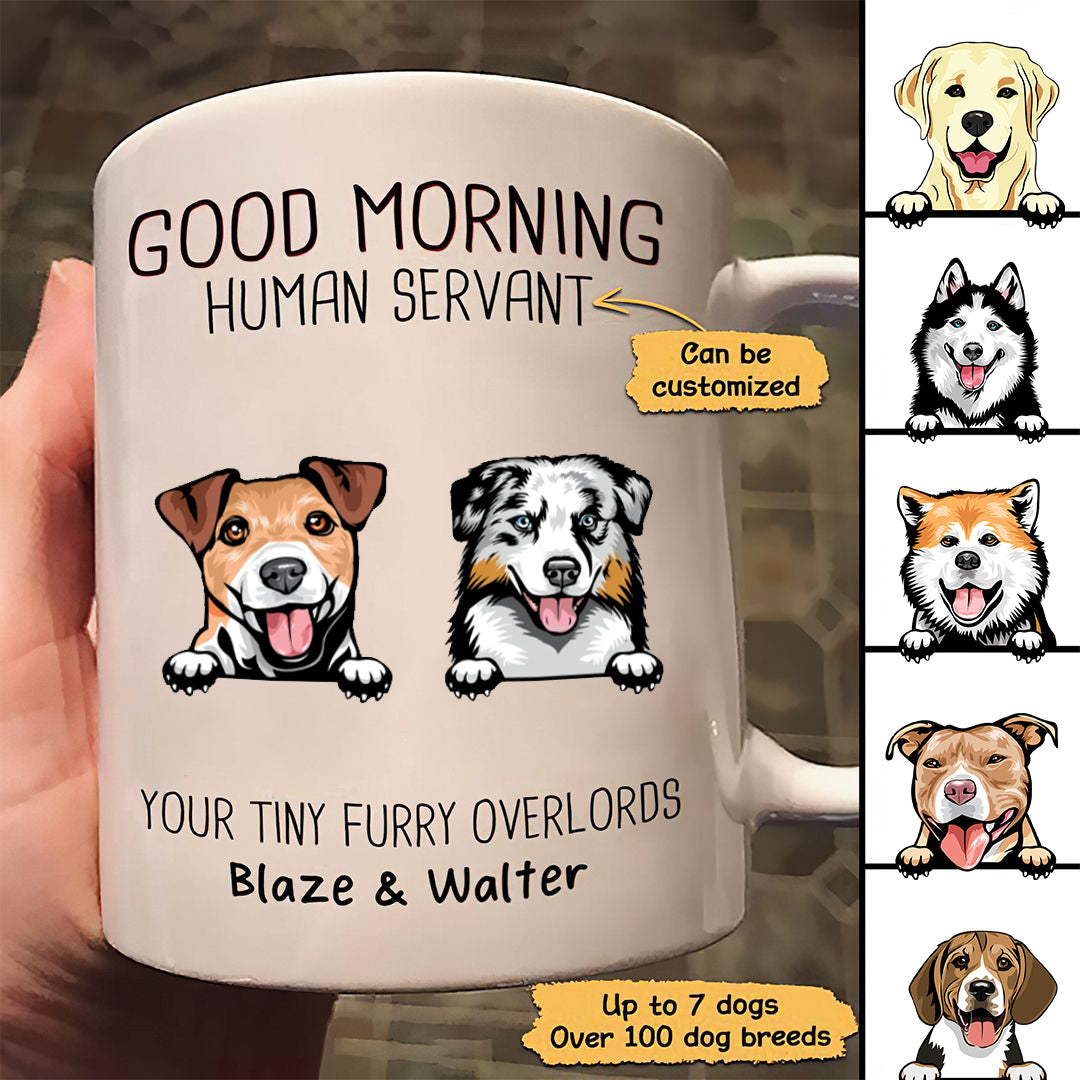 Good Morning Cute Dog Personalized Coffee Mug (Double-sided Printing)