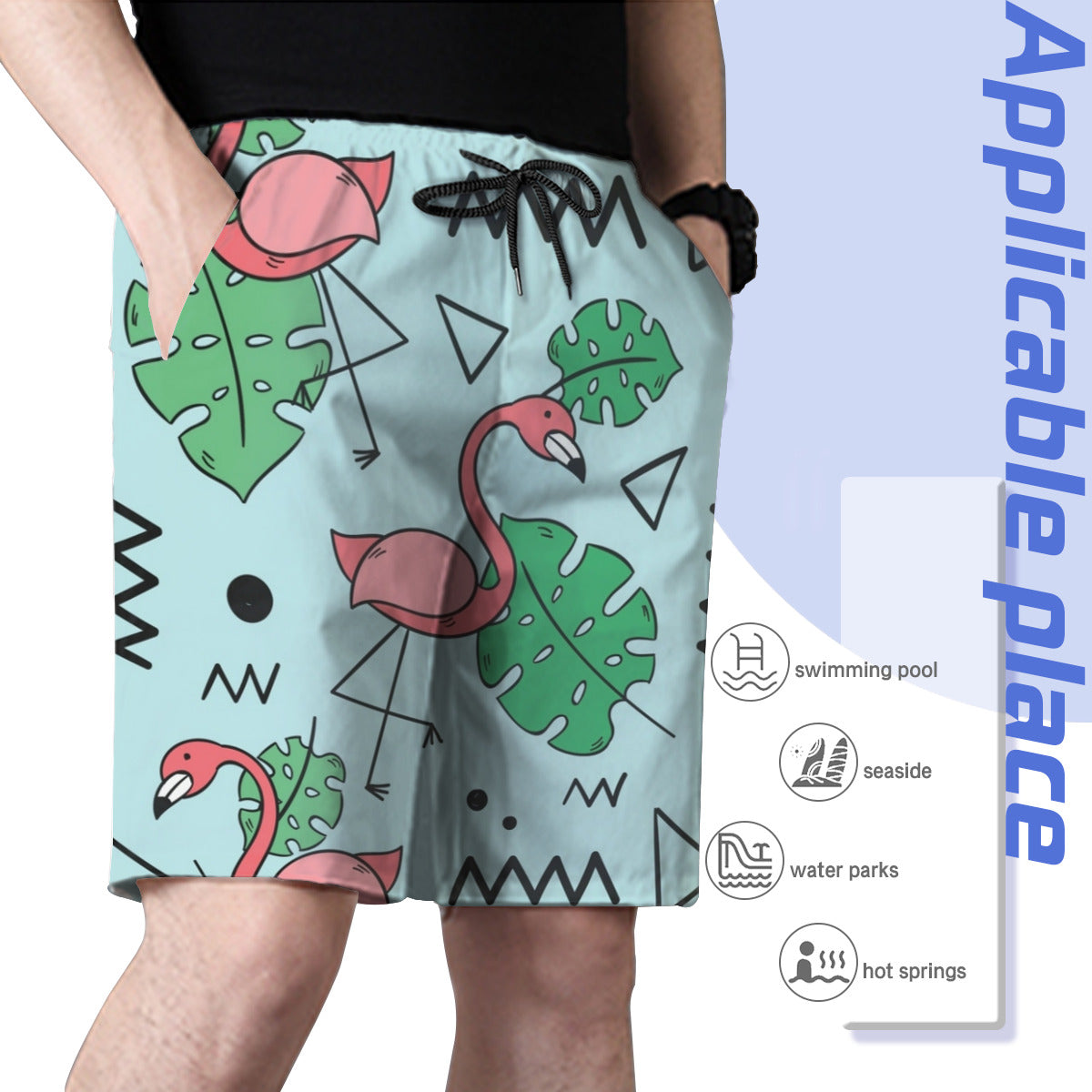 Flamingo 03 Men's Swim Trunks No.H5XHAX