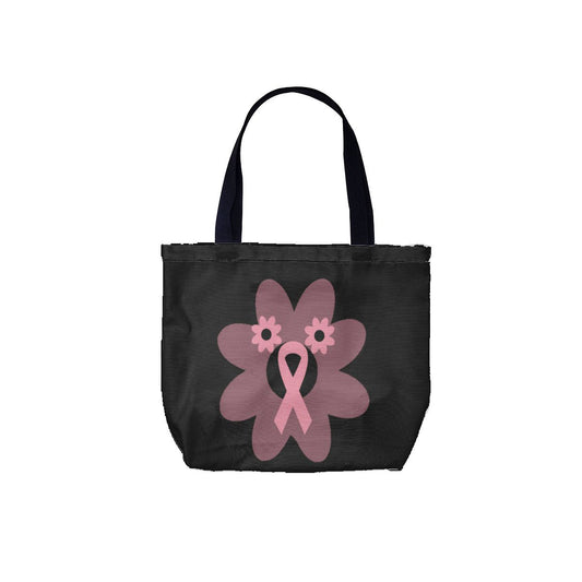 Breast Cancer Awareness Pink Ribbon Flower Canvas Bag No.PORAFY