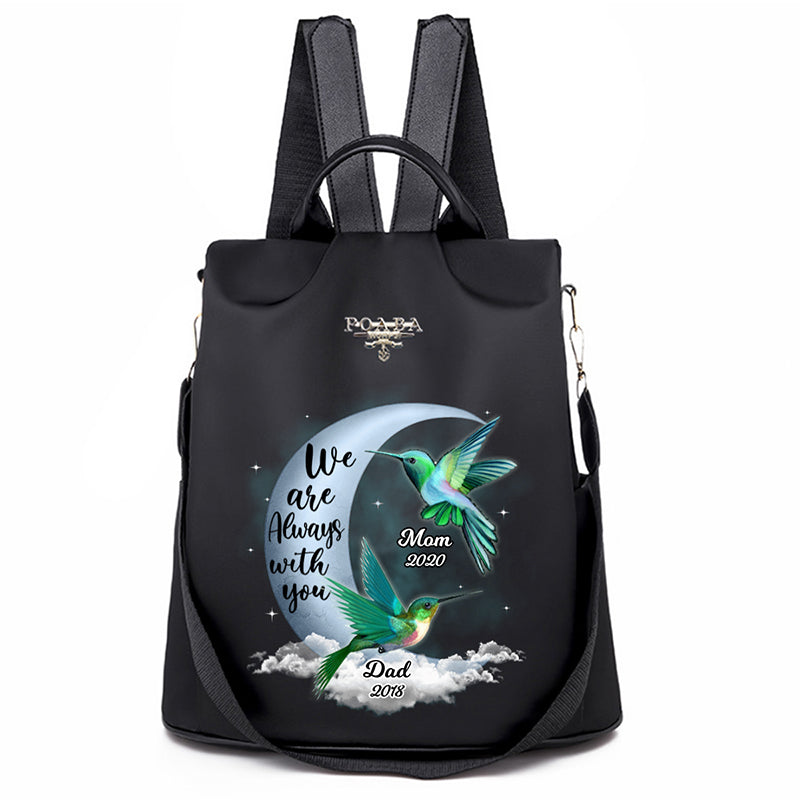 I Am Always With You Hummingbird Memorial Family Personalized Backpack