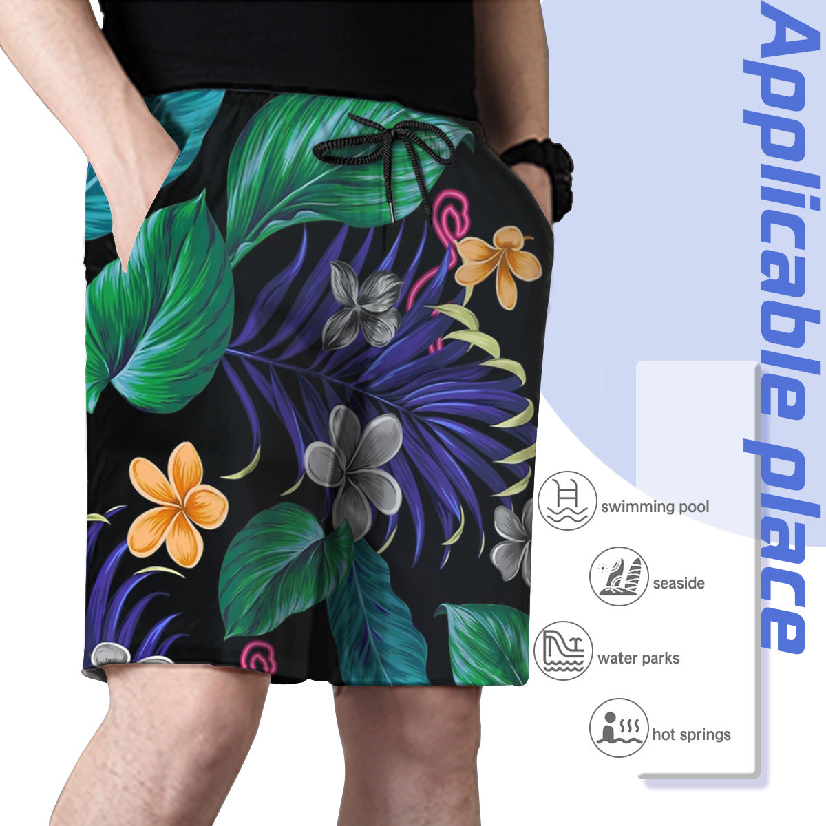 Neon Tropicana Graphic Men's Swim Trunks No.J2YFLS