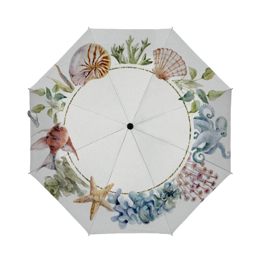 Tropical Mele Kalikimaka Coastal Theme Christmas Faux Linen Umbrella No.JIE4JJ