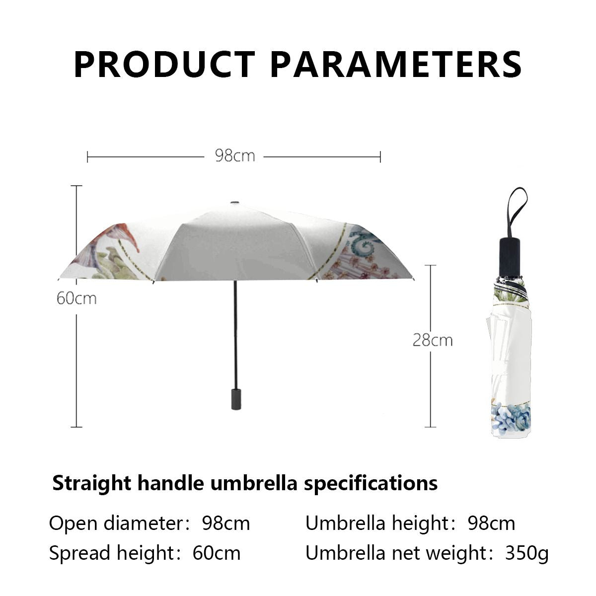 Tropical Mele Kalikimaka Coastal Theme Christmas Faux Linen Umbrella No.JIE4JJ