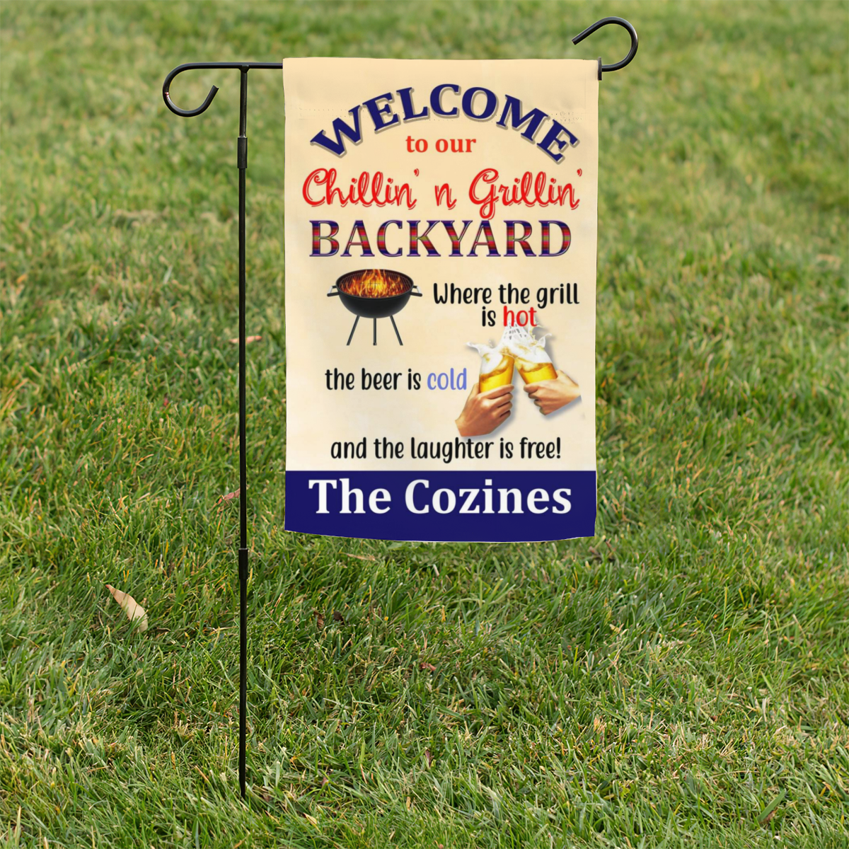 Personalized Welcome to our Backyard Yard Sign No.JIY7U6