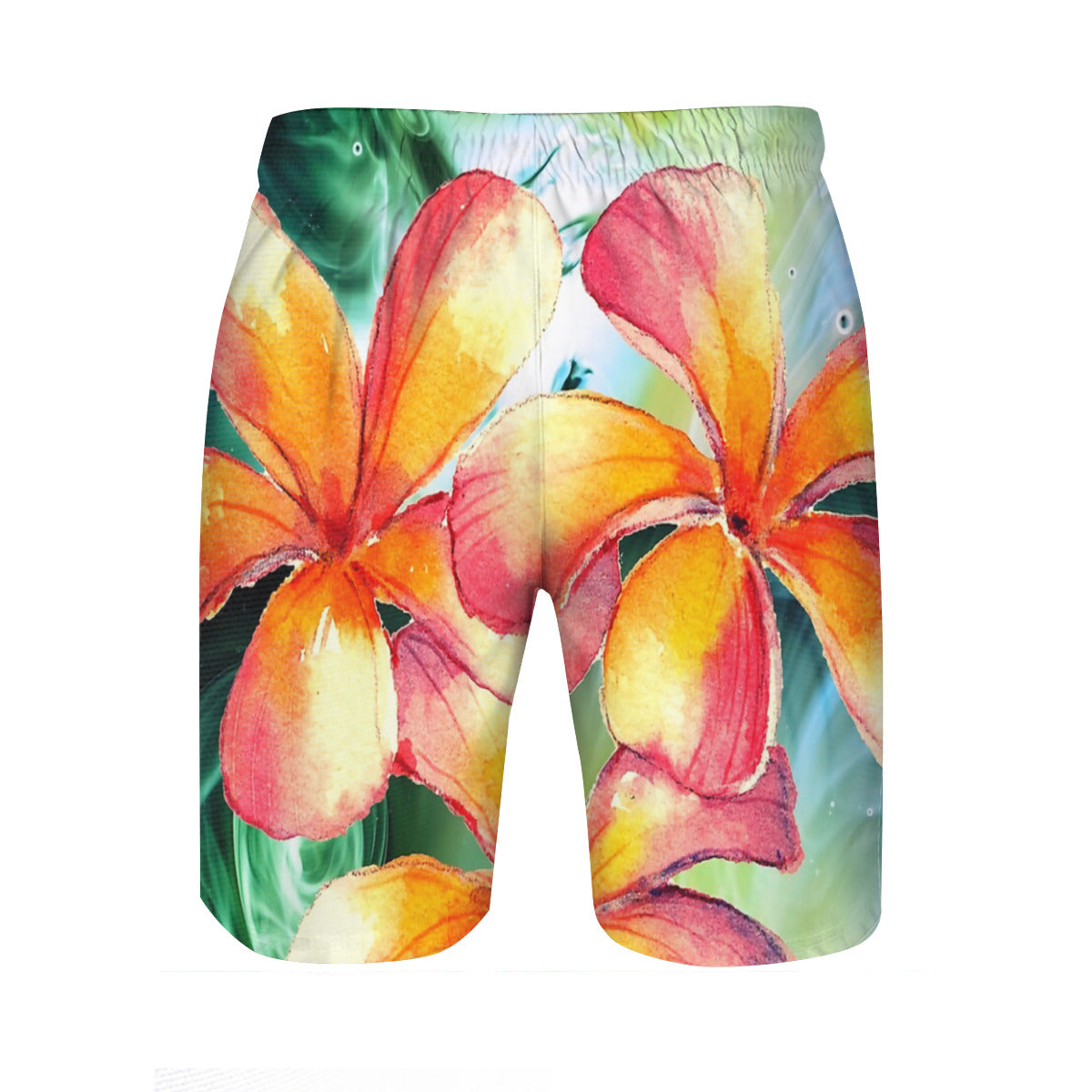 Art Of Frangipani Flowers Graphic Men's Swim Trunks No.JUFVBX