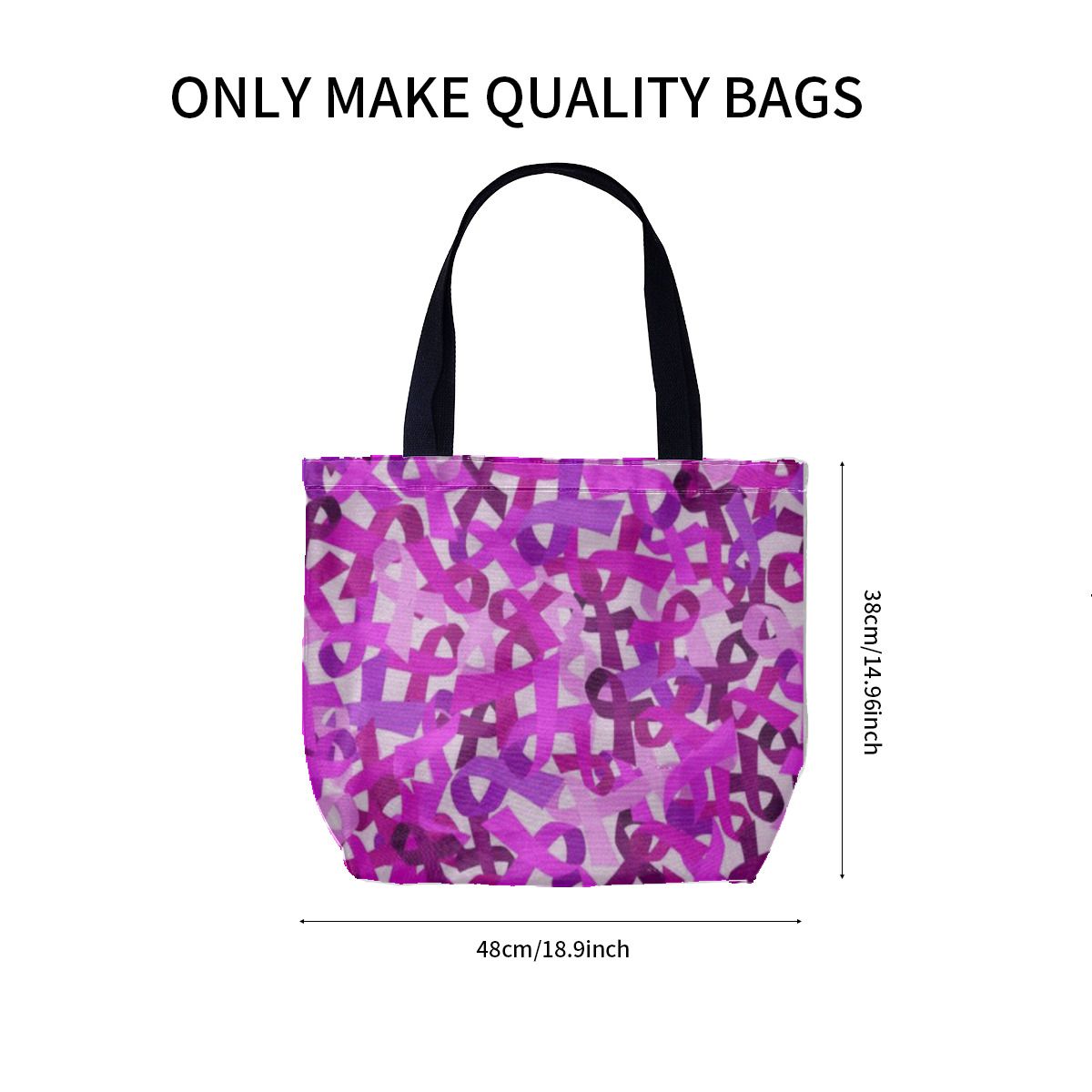 Intense Pink Ribbon Sassy Breast Cancer Survivor Canvas Bag No.RGYKIH