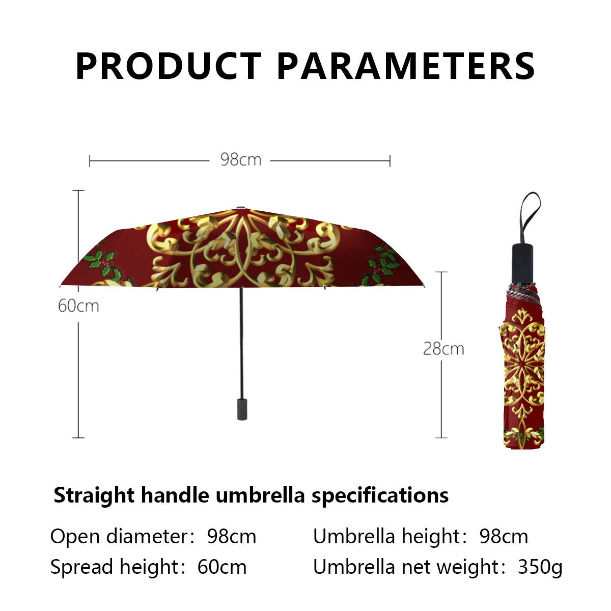 Elegant Festive Christmas Umbrella No.LDSUR6