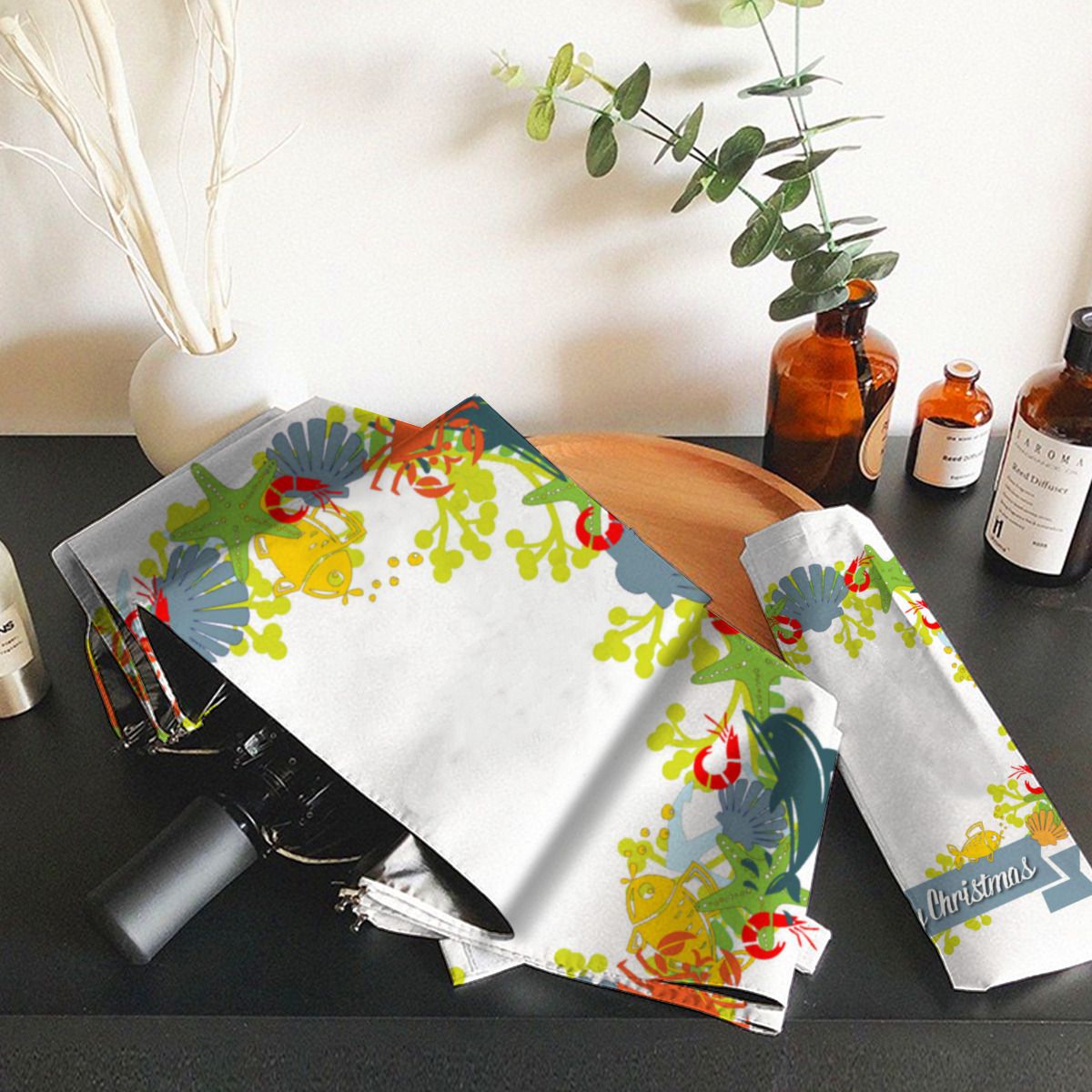 Nautical Theme Christmas Wreath Umbrella No.LY673P