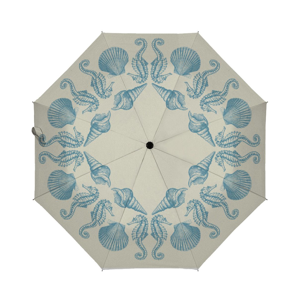 Sea Side Beach Merry Christmas Warm White Brushed Polyester Umbrella No.MUDSNZ