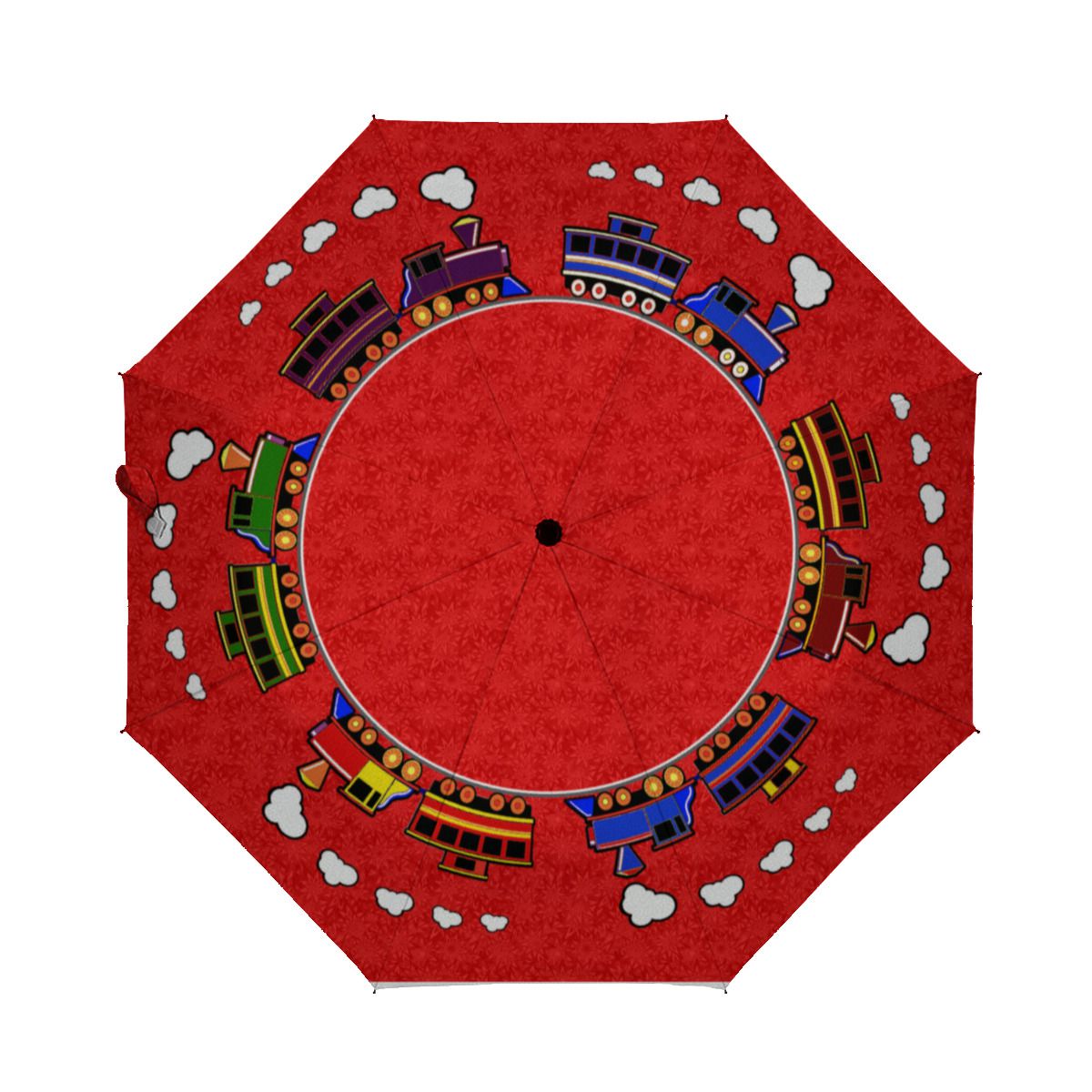 Personalized Colorful Toy Trains Brushed Polyester Umbrella No.MXQQ74