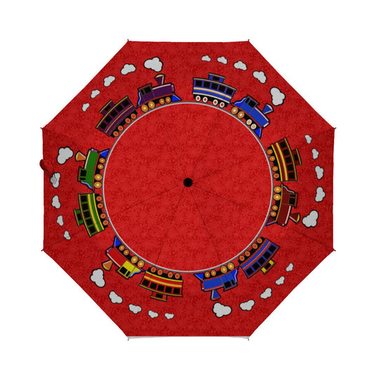 Personalized Colorful Toy Trains Brushed Polyester Umbrella No.MXQQ74
