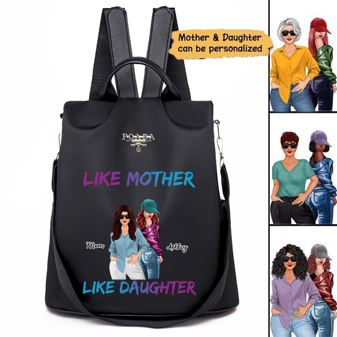 Mother Daughter Posing Linked Forever Personalized Backpack