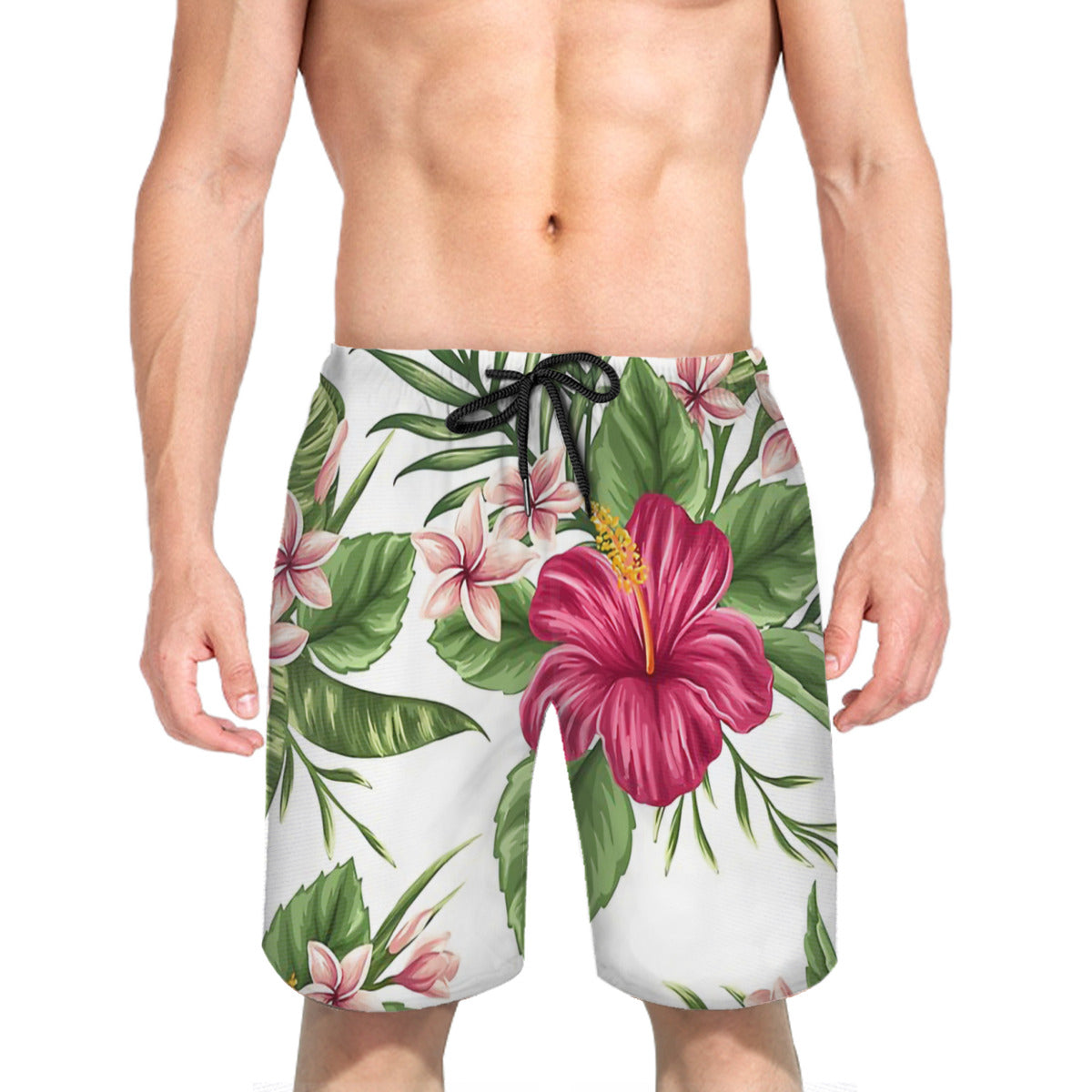 Tropical Flowers 2 Graphic Men's Swim Trunks No.NJHXV8