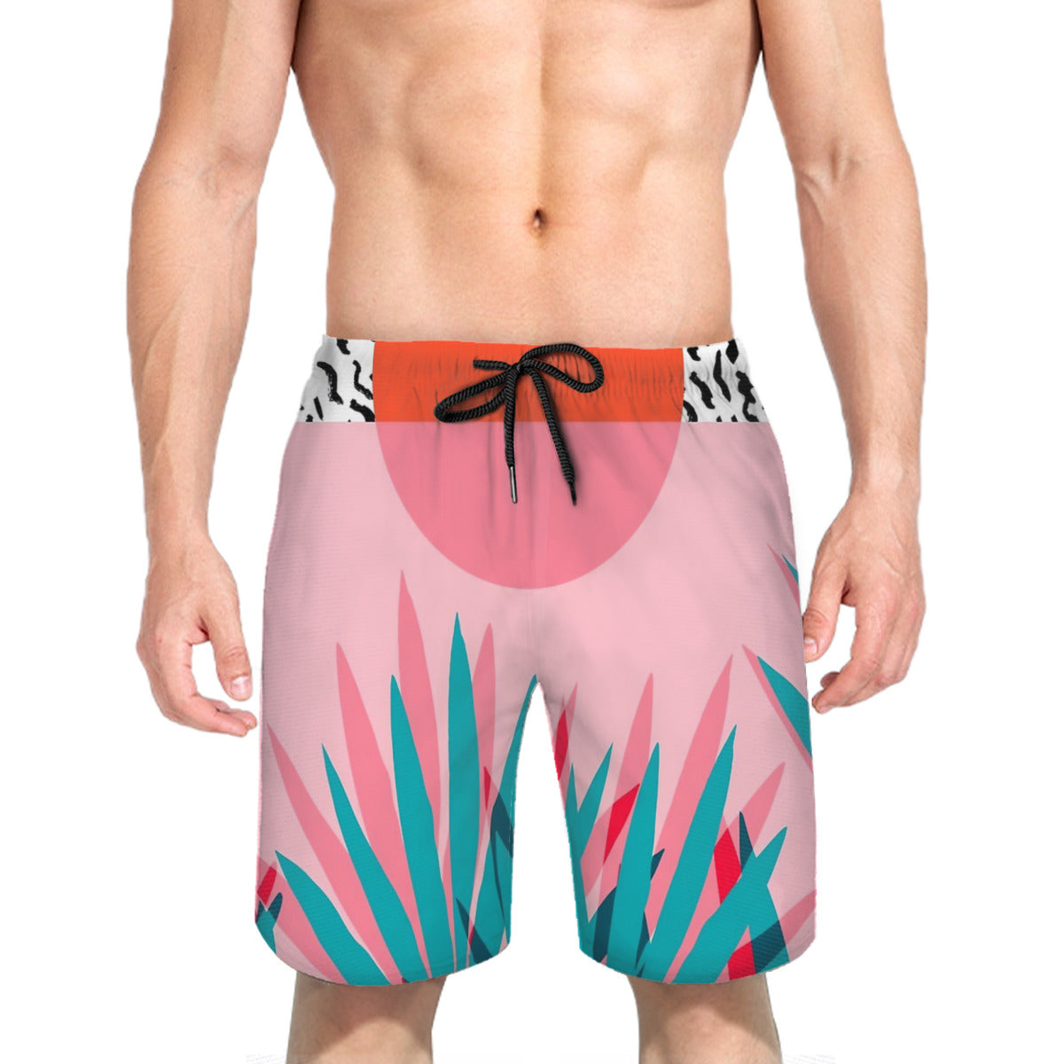 Whoa - Palm Sunrise Southwest California Palm Beach Sun City Los Angeles Hawaii Palm Springs Resort Decor Graphic Men's Swim Trunks No.NLS95O