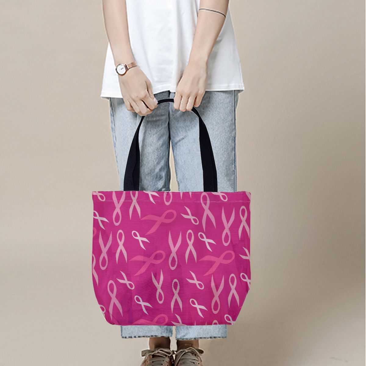 PINK BREAST CANCER RIBBONS Canvas Bag No.3NK2H7