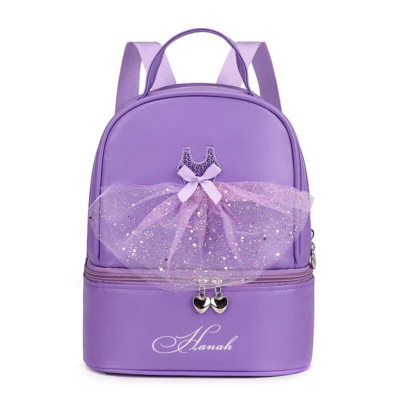 Dance Bags| Personalized Kids Ballerina Backpacks | Girl Preschool Book Bag with Shoe Compartment