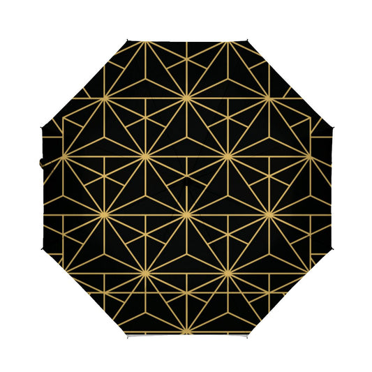 Vintage 1920S Geometric Art Deco Brushed Polyester Umbrella No.P6AEKQ