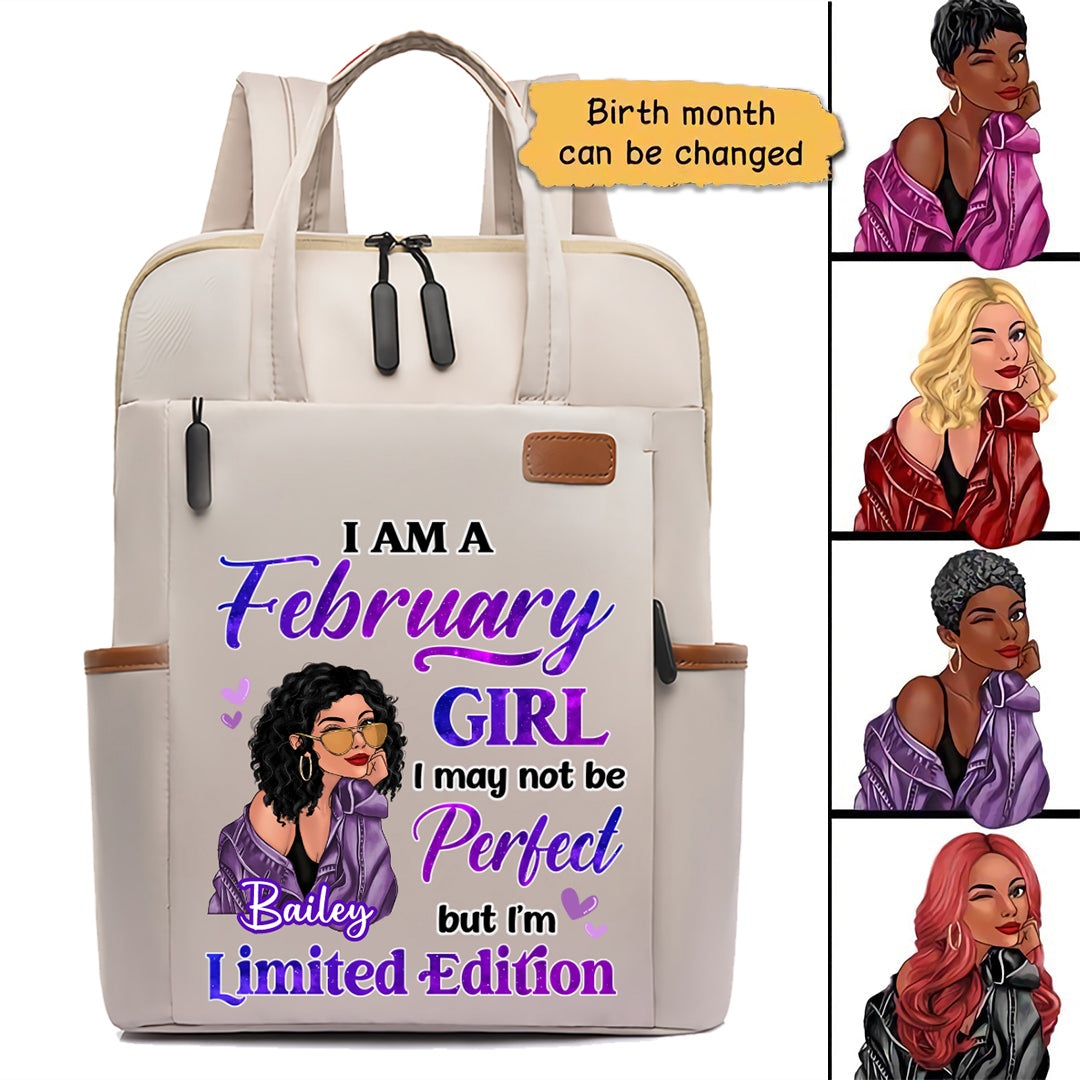 Personalized Birthday Gift Birth Month Fashion Girl Backpack