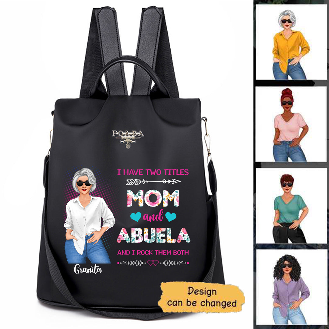 Posing Nana Two Titles Personalized Backpack