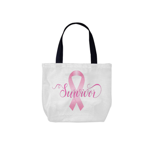 Pink Support Ribbon Breast Cancer Survivor Canvas Bag No.T2SRWP