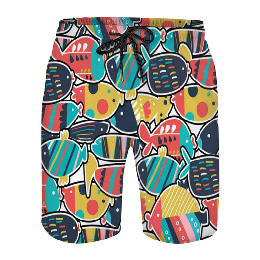 Cute Fishes Set Men's Swim Trunks No.RJX5R6