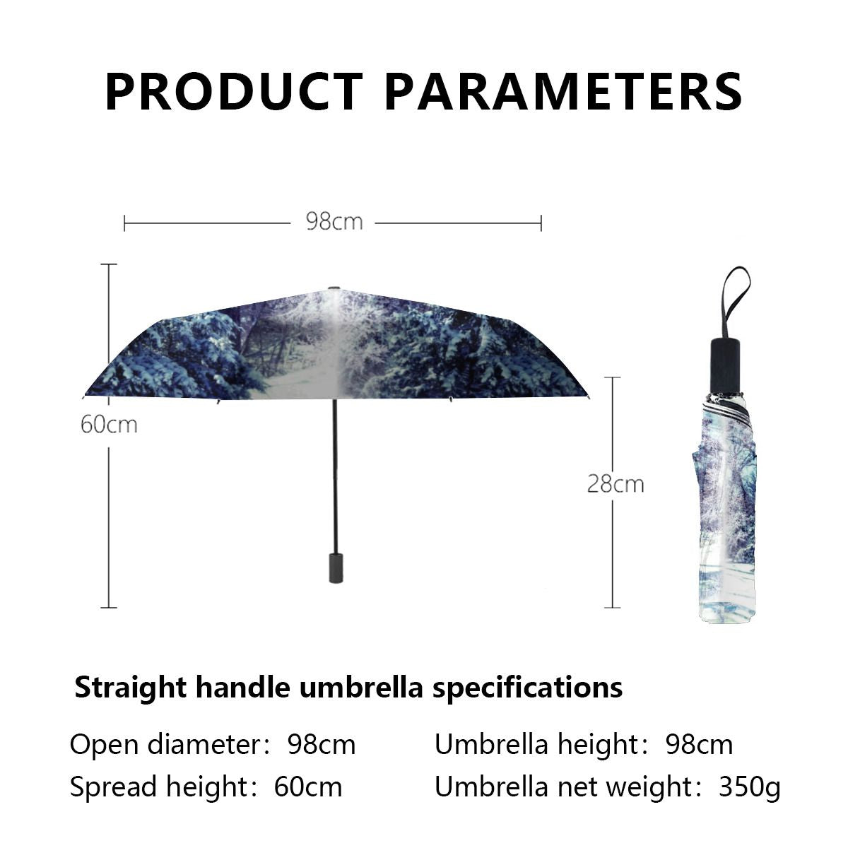 Silver Blue Winter Wonderland Christmas Umbrella No.RZKICE