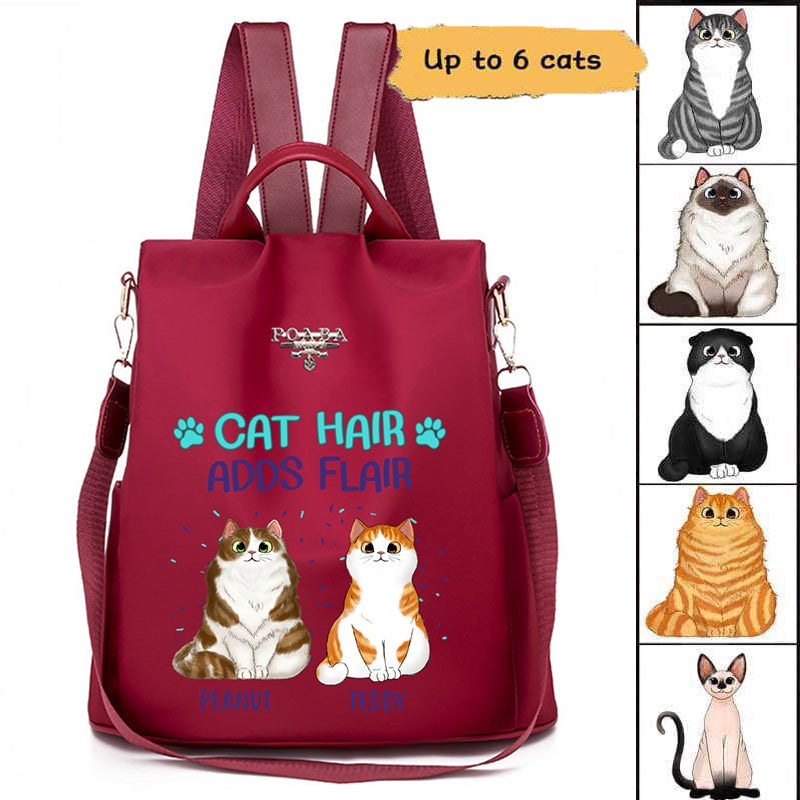 Cat Hair Fluffy Cat Personalized Backpack