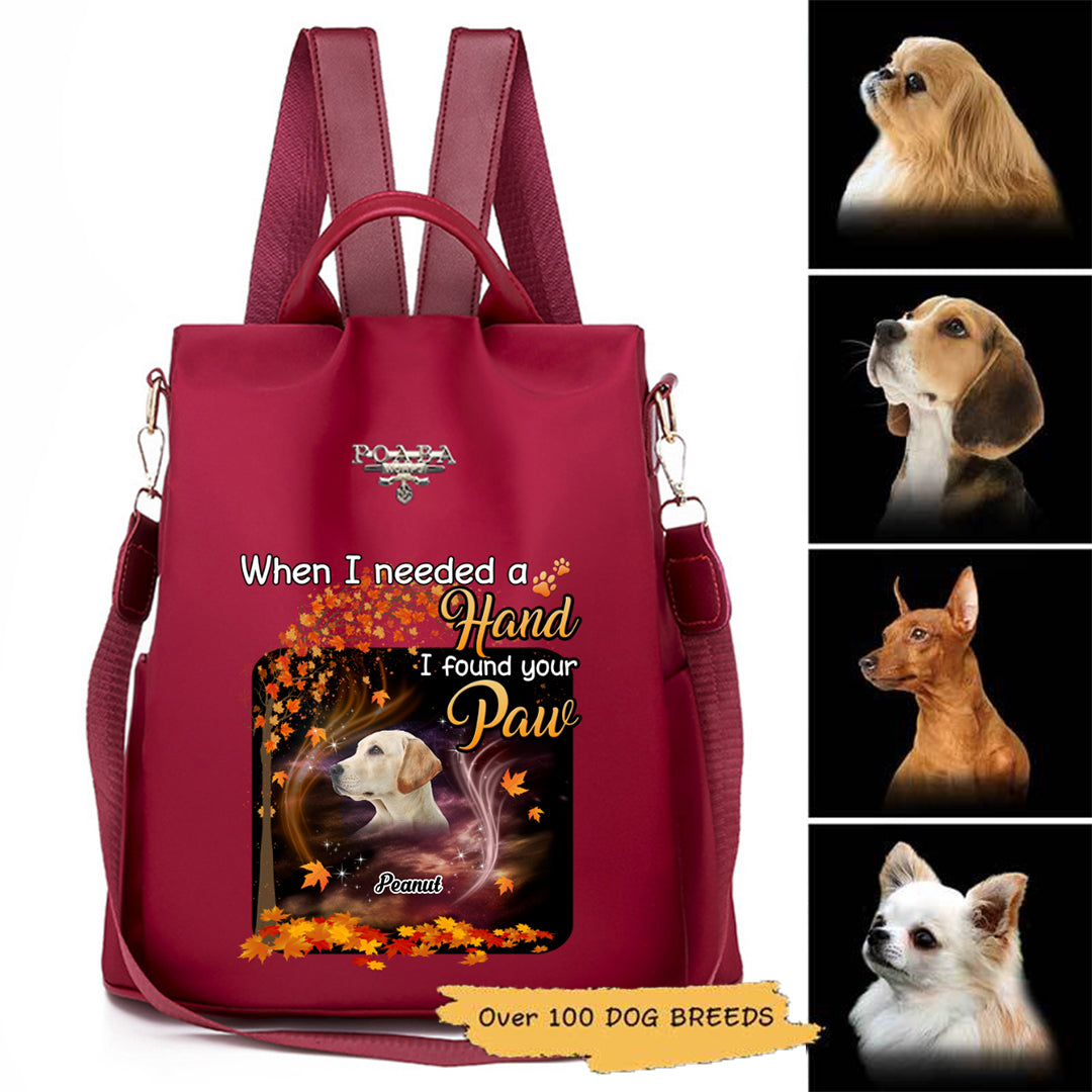 I Found Your Paw Dog Personalized Dog Memorial Backpack