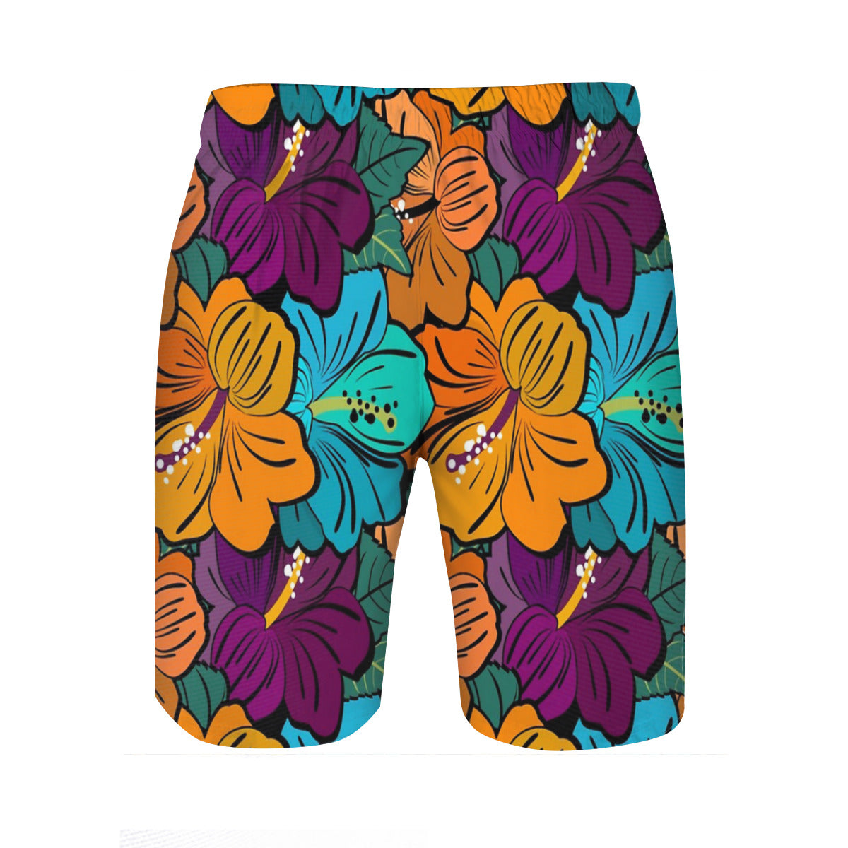 Hibiscus Flowers Pattern Graphic Men's Swim Trunks No.U4N3IG