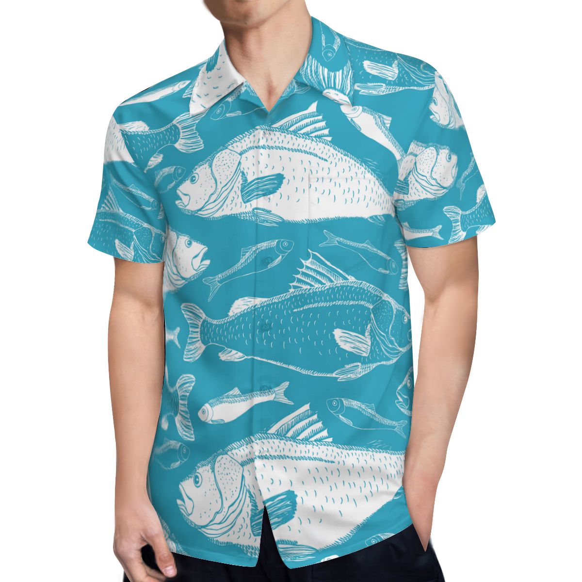 Fish Hawaiian Shirts No.UG7GQ5