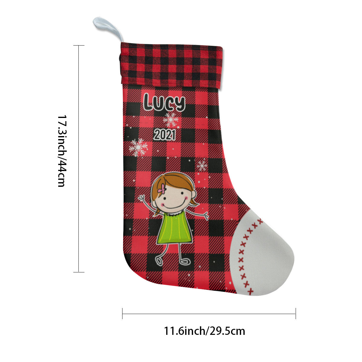 Personalized Name Christmas Kids Stocking Two-Sided Design
