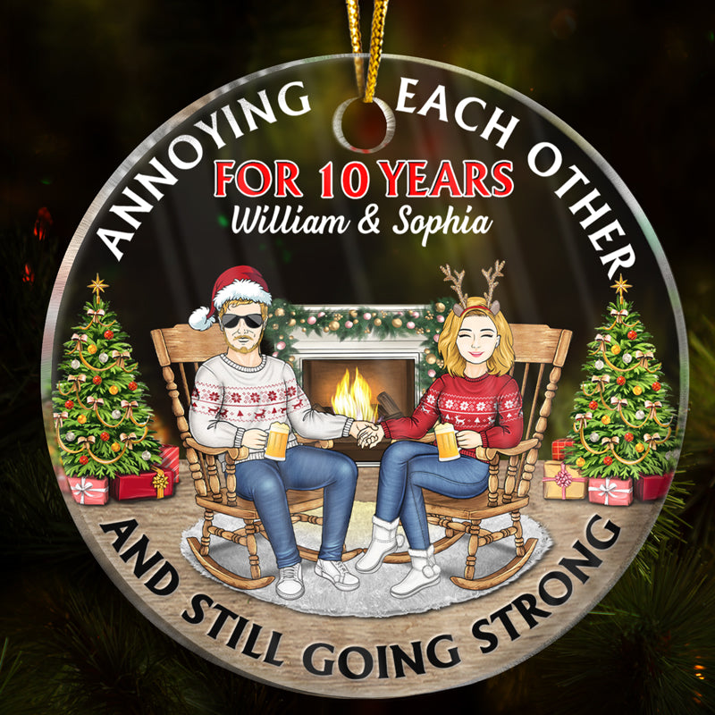 Christmas Family Couple Annoying Each Other For Years - Gift For Couples - Personalized Custom Circle Acrylic Ornament
