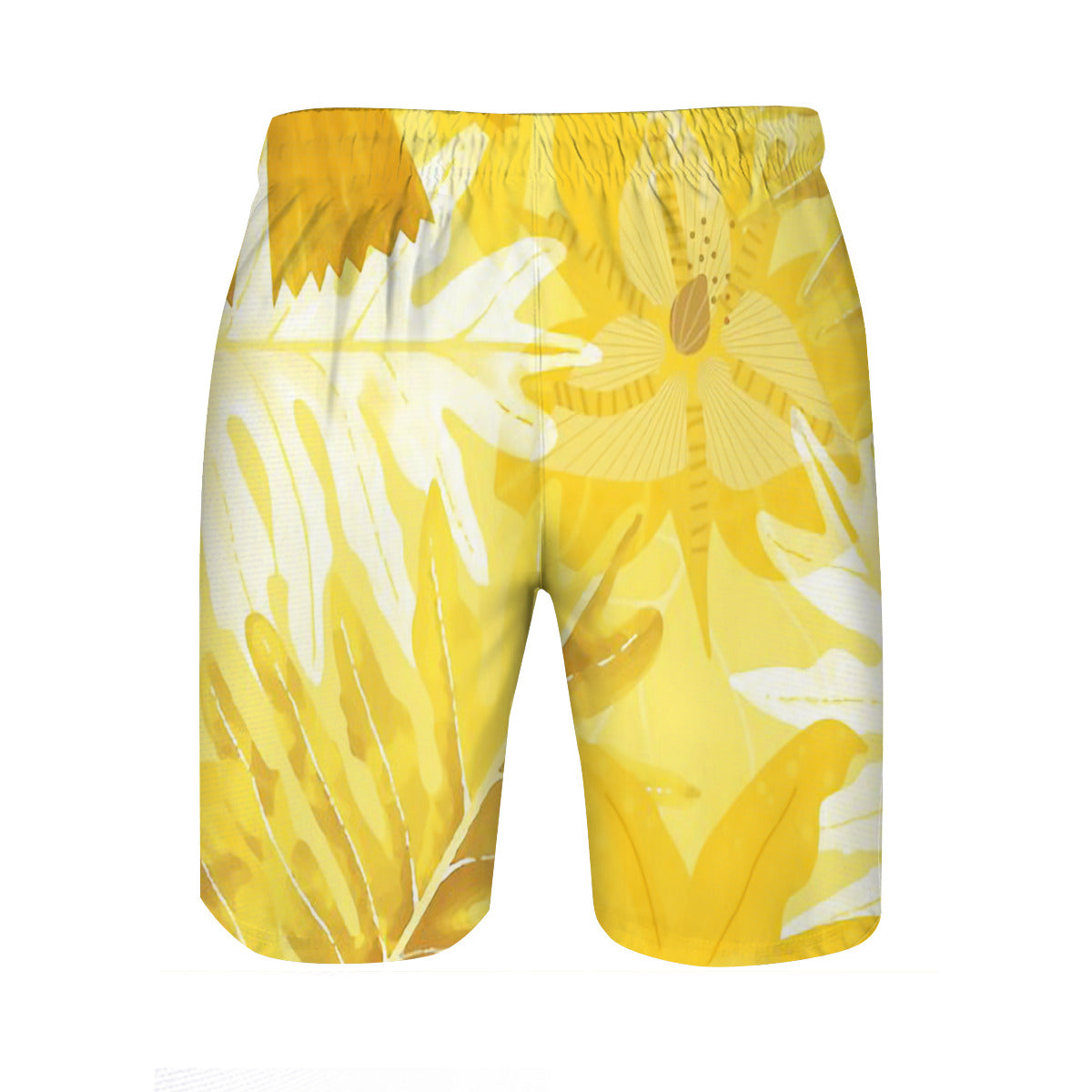 Yellow Tropical Foliage Jungle Graphic Men's Swim Trunks No.WE3IH7